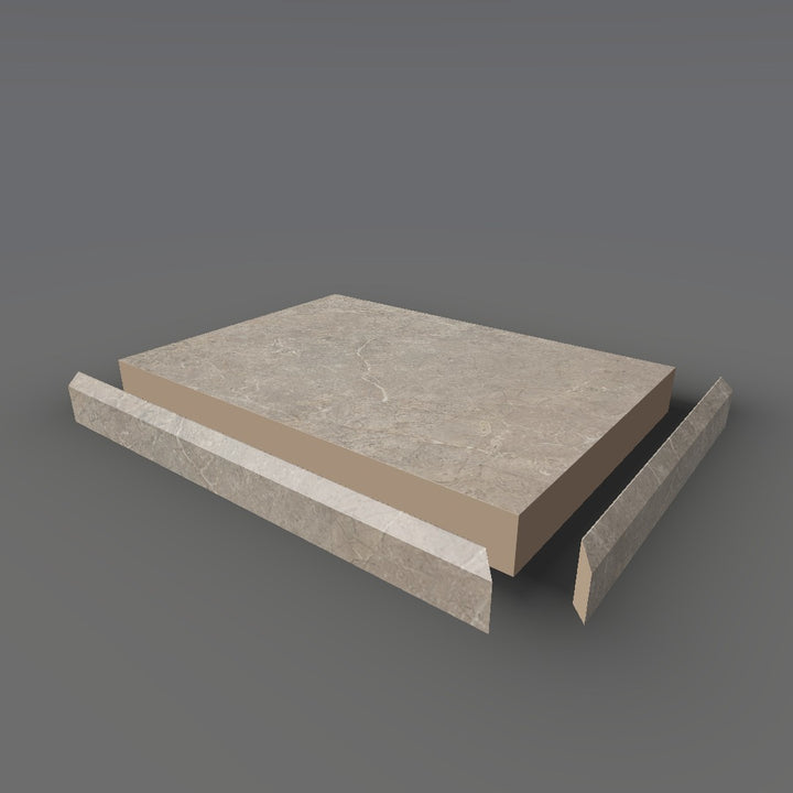 Formica 7406 exploded view - deck, bevel trim and MDF core