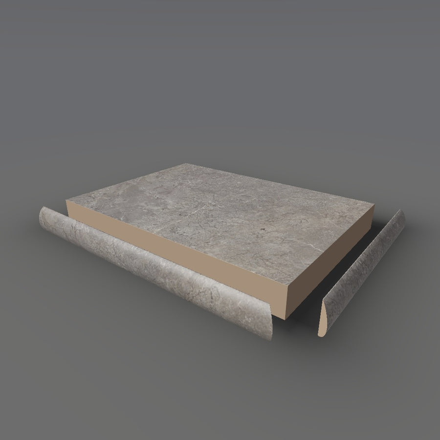 Formica 7407 exploded view - deck, bullnose trim and MDF core