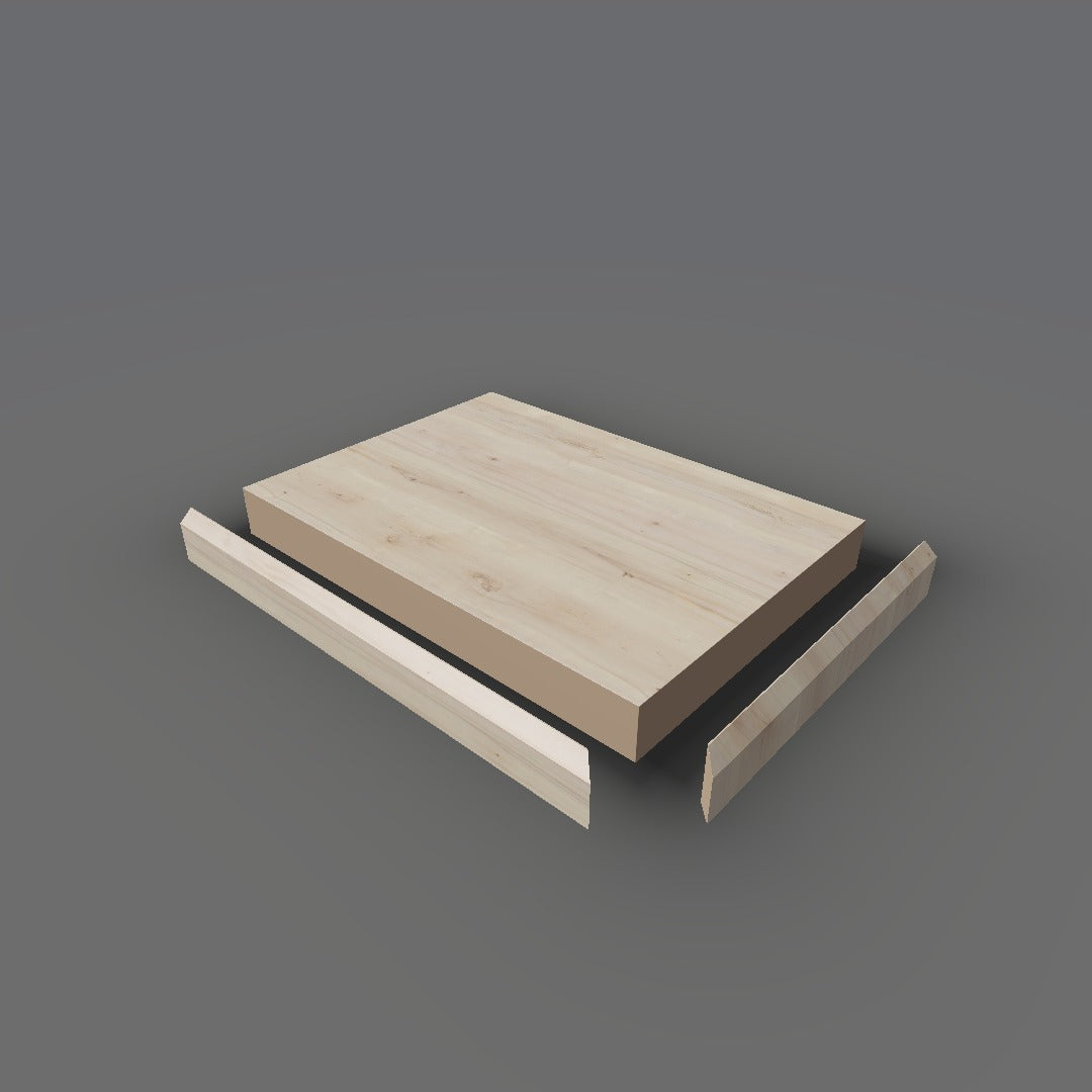Formica 7410 exploded view - deck, bevel trim and MDF core