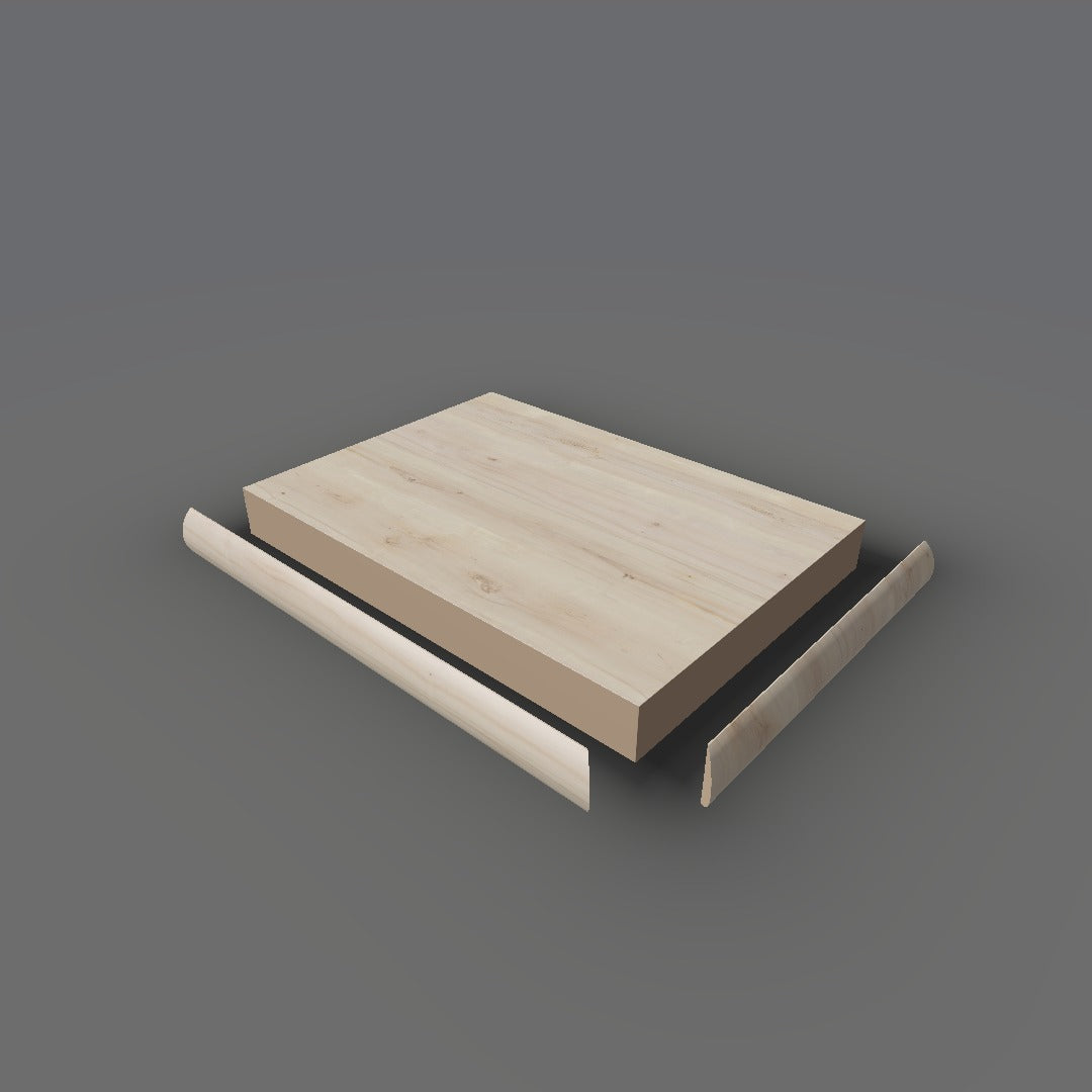 Formica 7410 exploded view - deck, bullnose trim and MDF core