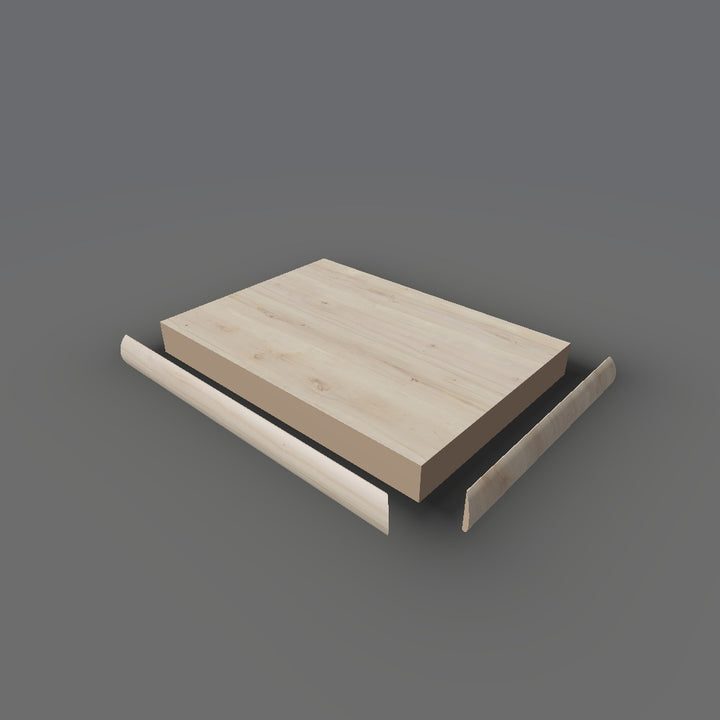 Formica 7410 exploded view - deck, bullnose trim and MDF core