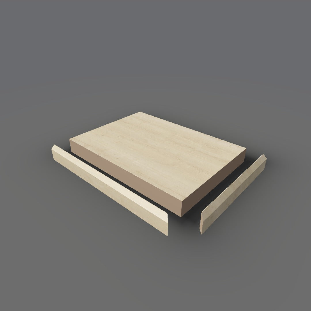 Formica 7412 exploded view - deck, bevel trim and MDF core