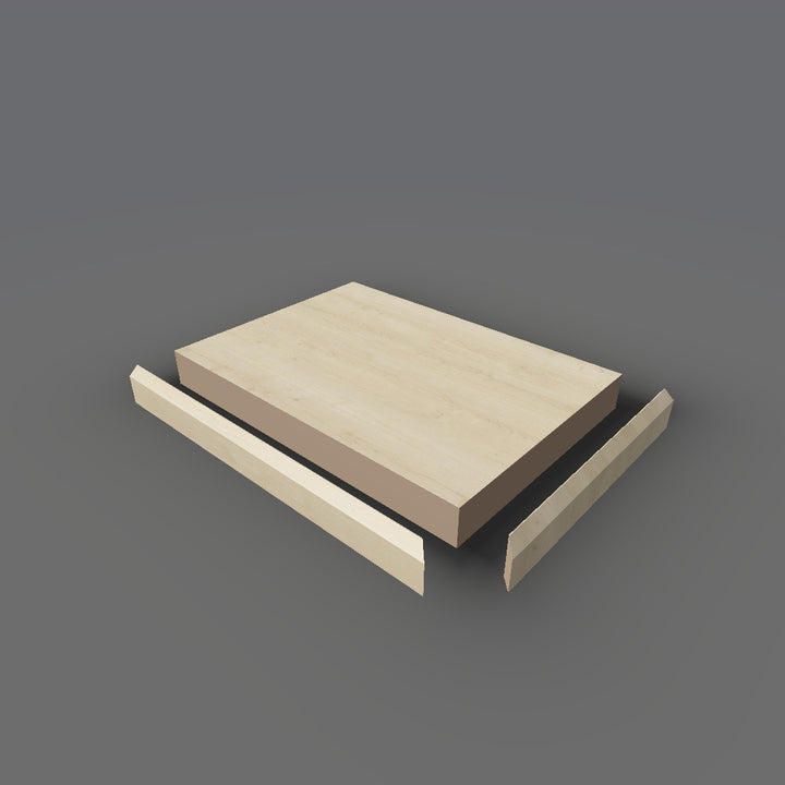 Formica 7412 exploded view - deck, bevel trim and MDF core
