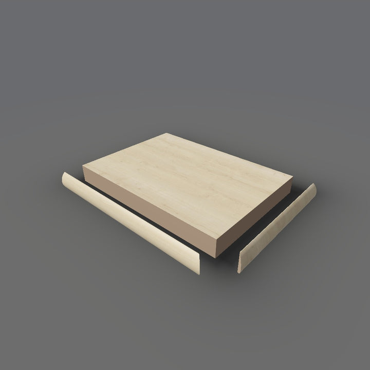 Formica 7412 exploded view - deck, bullnose trim and MDF core