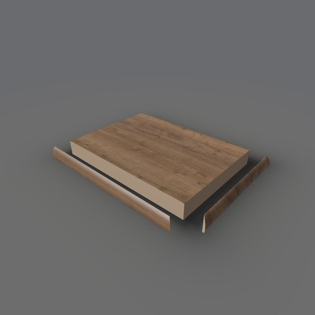 Formica 7413 exploded view - deck, bullnose trim and MDF core
