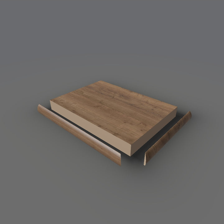 Formica 7413 exploded view - deck, bullnose trim and MDF core