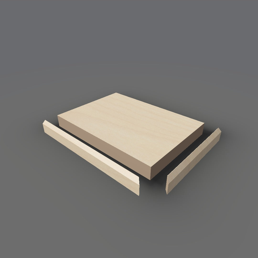 Formica 756 exploded view - deck, bevel trim and MDF core