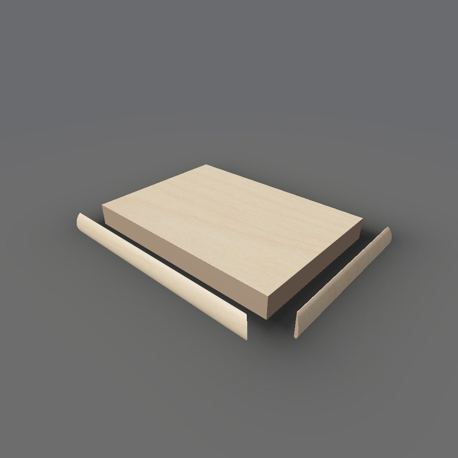 Formica 756 exploded view - deck, bullnose trim and MDF core