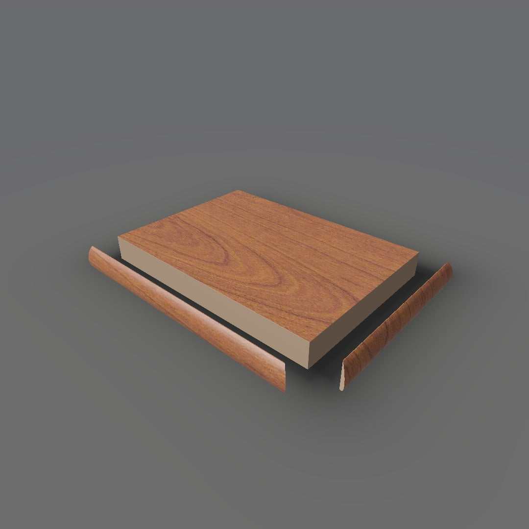 Formica 758 exploded view - deck, bullnose trim and MDF core