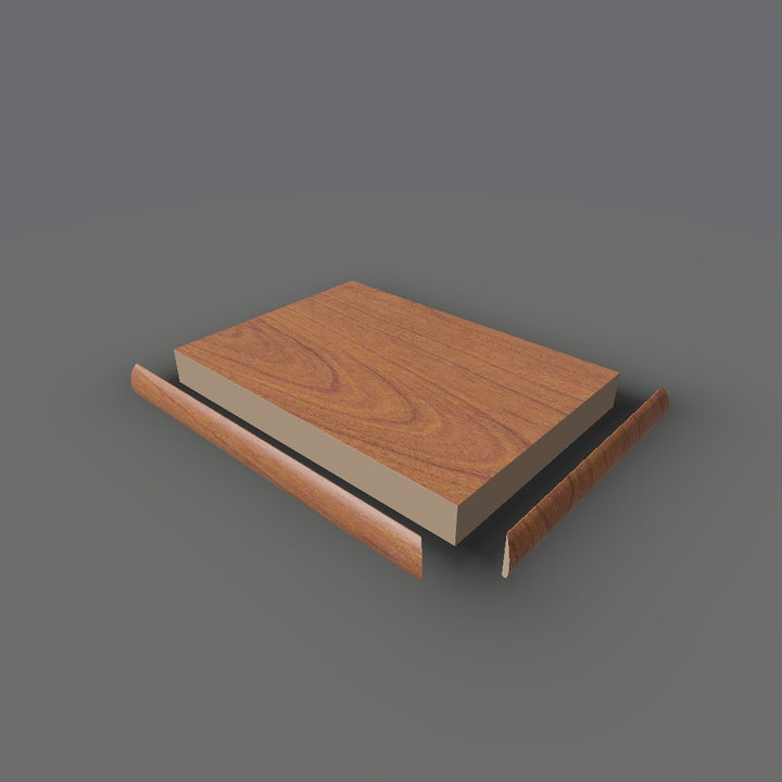 Formica 758 exploded view - deck, bullnose trim and MDF core