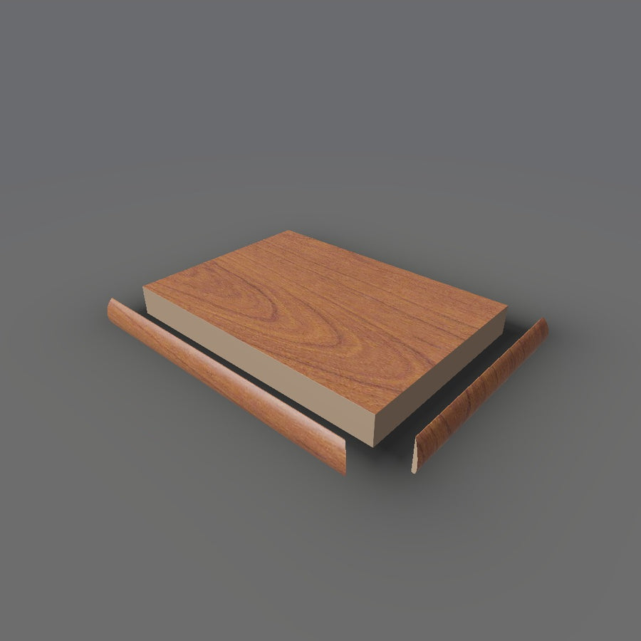 Formica 758 exploded view - deck, bullnose trim and MDF core