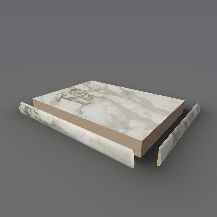 Formica 7606 exploded view - deck, bullnose trim and MDF core