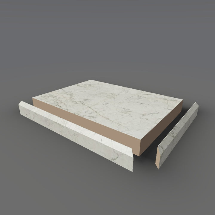 Formica 7609 exploded view - deck, bevel trim and MDF core