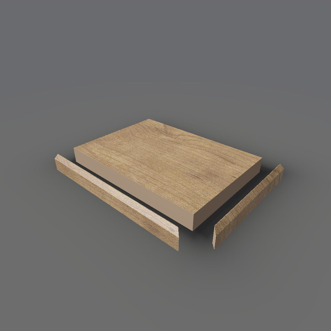 Formica 7738 exploded view - deck, bevel trim and MDF core