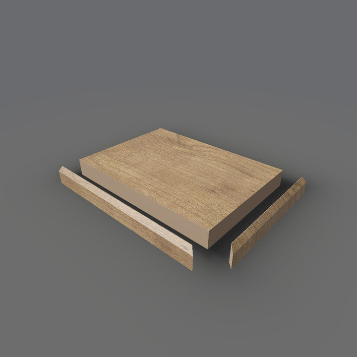 Formica 7738 exploded view - deck, bevel trim and MDF core