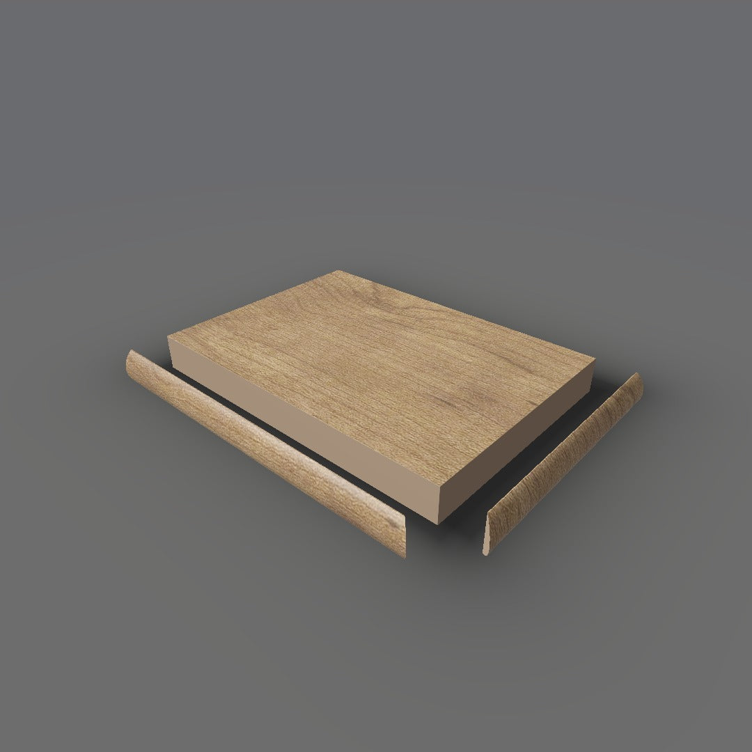 Formica 7738 exploded view - deck, bullnose trim and MDF core