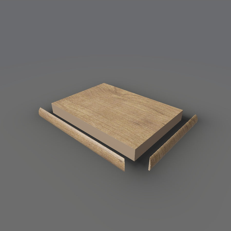Formica 7738 exploded view - deck, bullnose trim and MDF core
