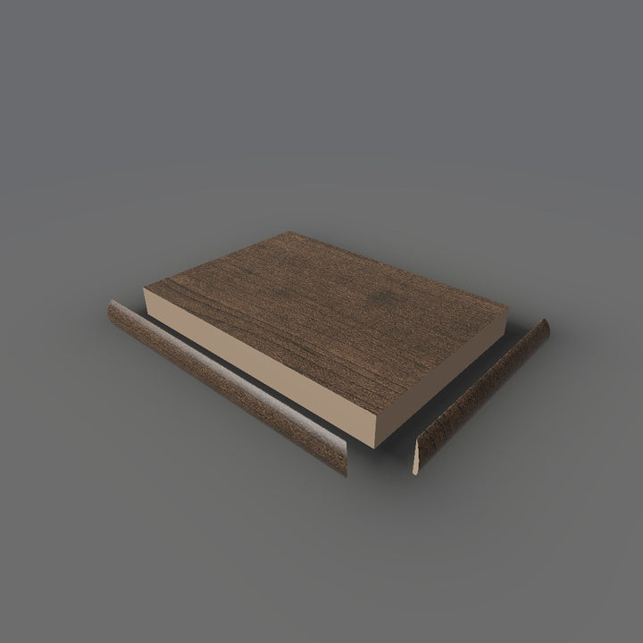Formica 7739 exploded view - deck, bullnose trim and MDF core