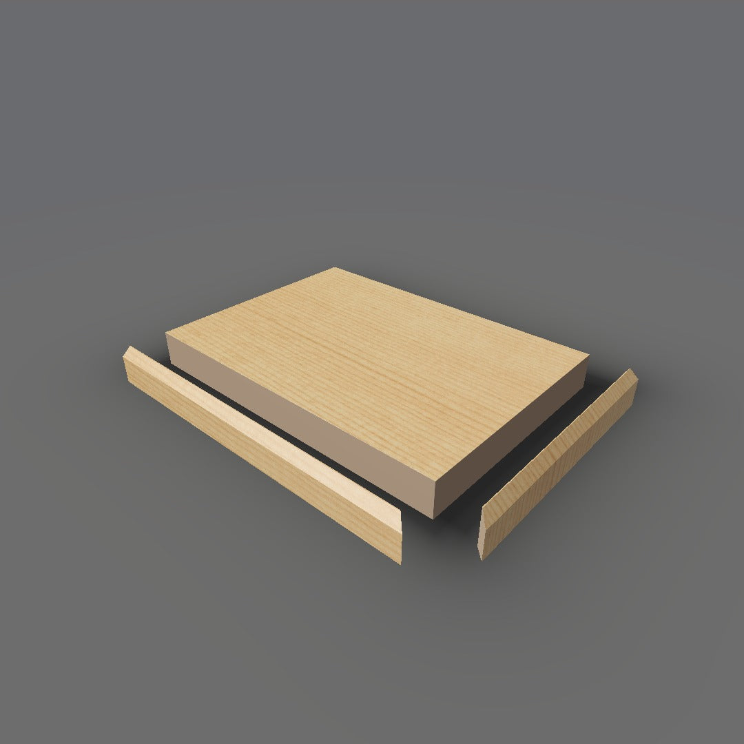 Formica 7747 exploded view - deck, bevel trim and MDF core