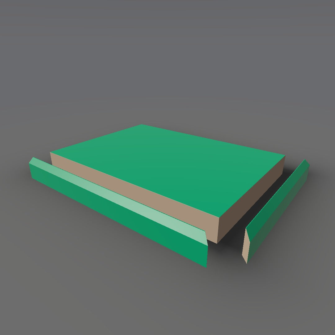 Formica 7897 exploded view - deck, bevel trim and MDF core