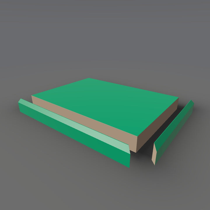 Formica 7897 exploded view - deck, bevel trim and MDF core