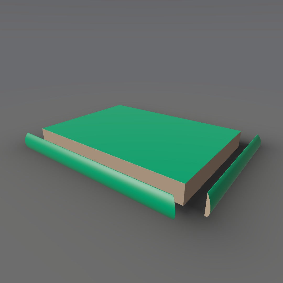 Formica 7897 exploded view - deck, bullnose trim and MDF core