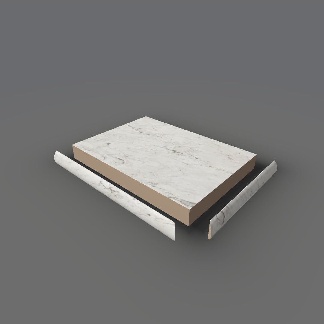 Formica 7997 exploded view - deck, bullnose trim and MDF core