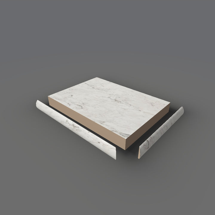 Formica 7997 exploded view - deck, bullnose trim and MDF core