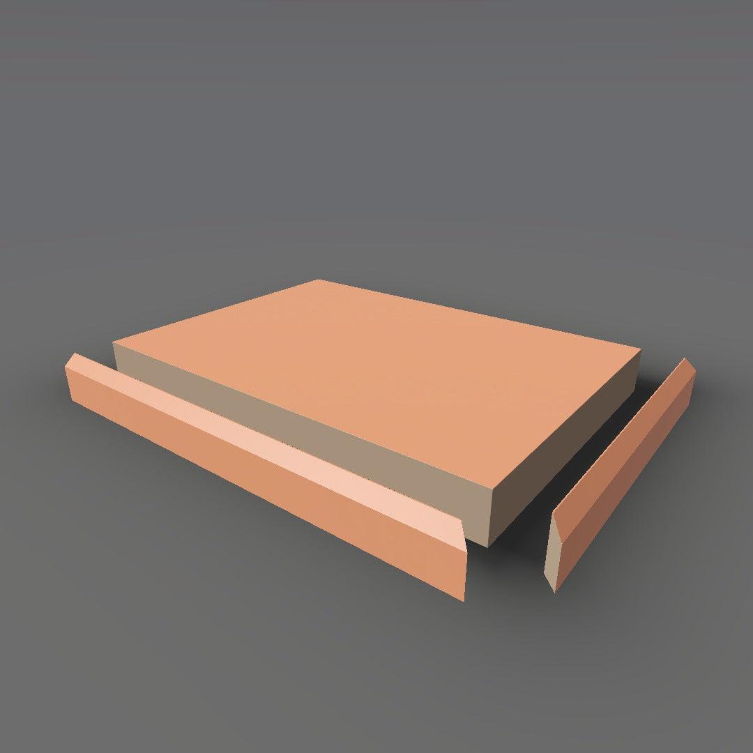 Formica 8235 exploded view - deck, bevel trim and MDF core