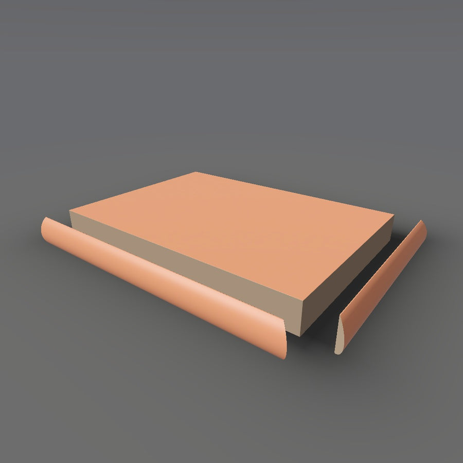 Formica 8235 exploded view - deck, bullnose trim and MDF core