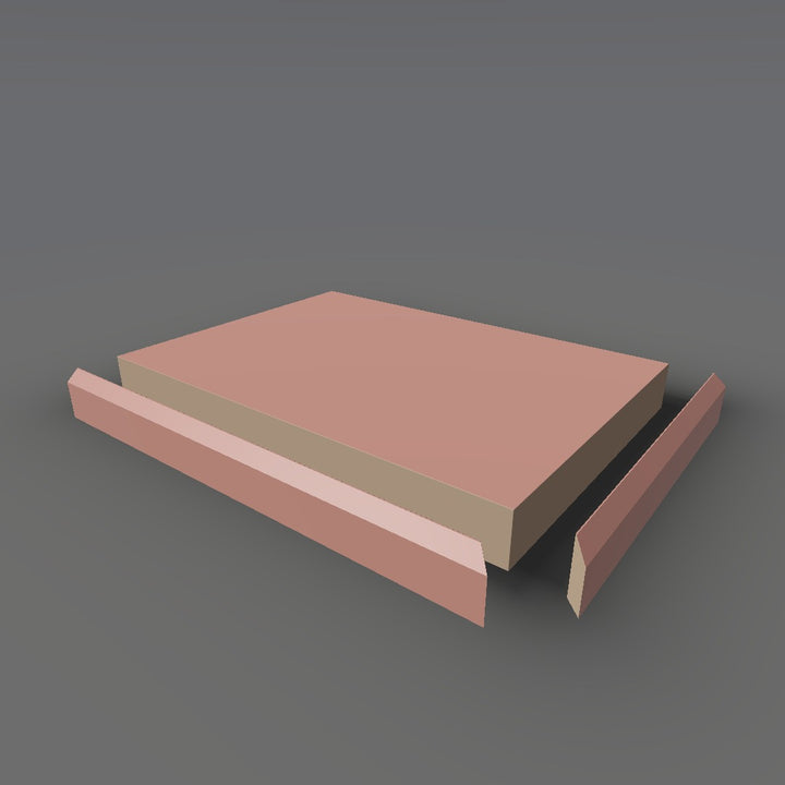 Formica 8238 exploded view - deck, bevel trim and MDF core