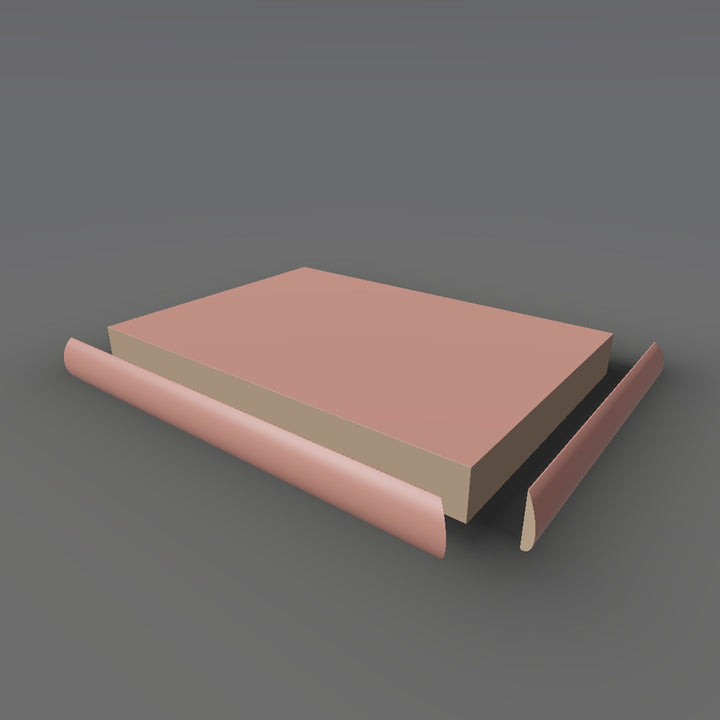 Formica 8238 exploded view - deck, bullnose trim and MDF core