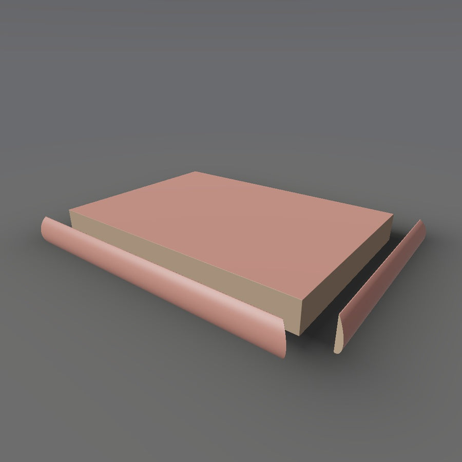 Formica 8238 exploded view - deck, bullnose trim and MDF core
