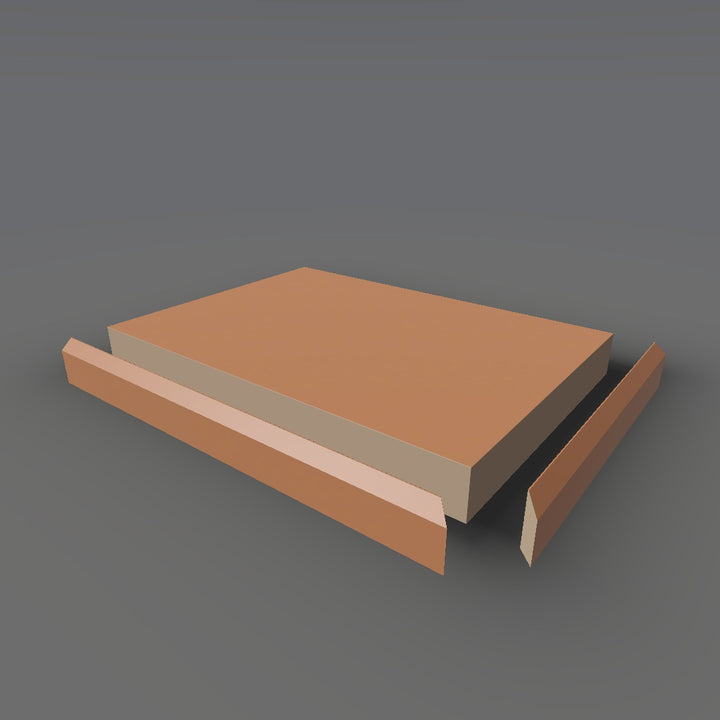 Formica 8241 exploded view - deck, bevel trim and MDF core