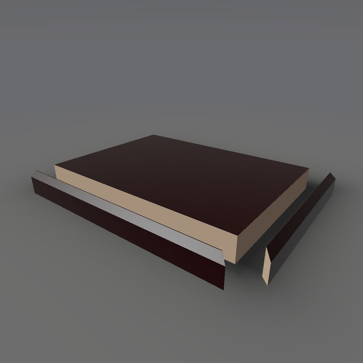 Formica 8243 exploded view - deck, bevel trim and MDF core