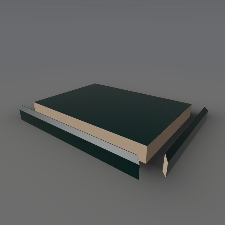 Formica 8244 exploded view - deck, bevel trim and MDF core
