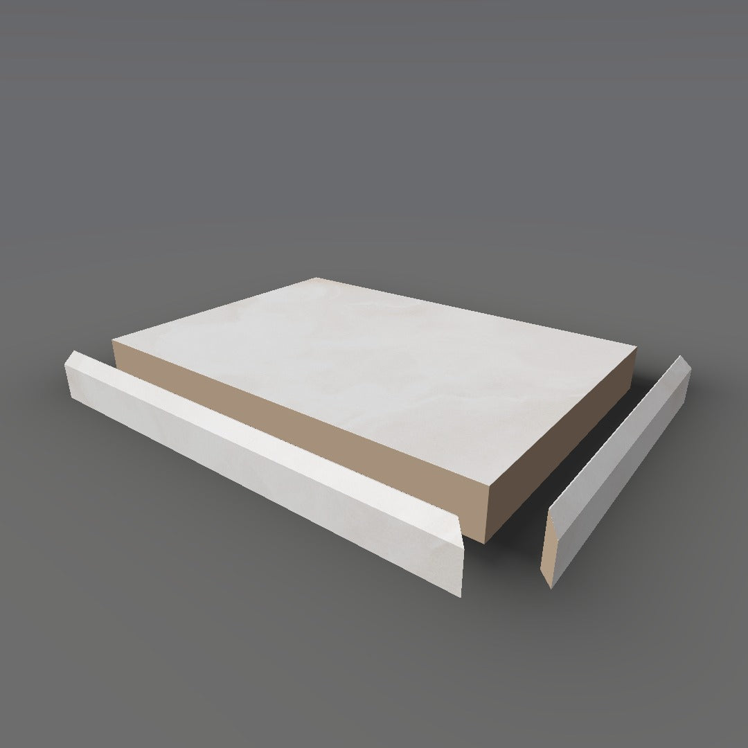 Formica 827 exploded view - deck, bevel trim and MDF core
