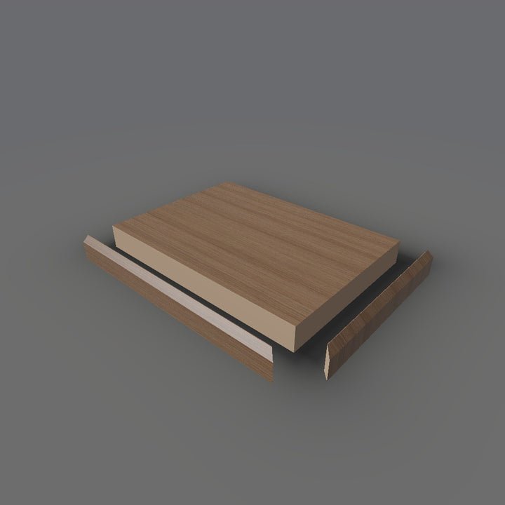 Formica 8349 exploded view - deck, bevel trim and MDF core