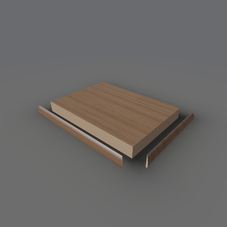 Formica 8349 exploded view - deck, bullnose trim and MDF core