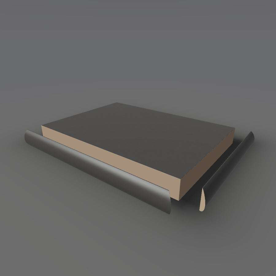 Formica 837 exploded view - deck, bullnose trim and MDF core