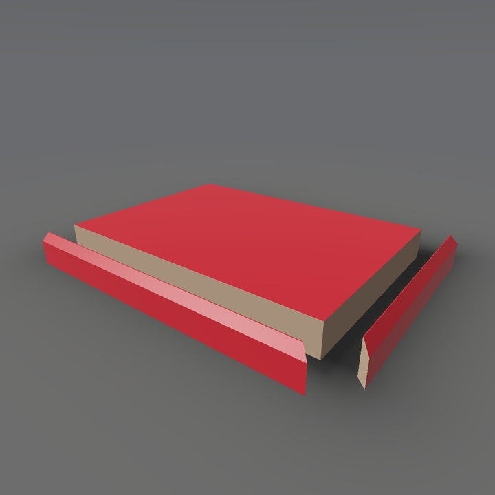Formica 845 exploded view - deck, bevel trim and MDF core