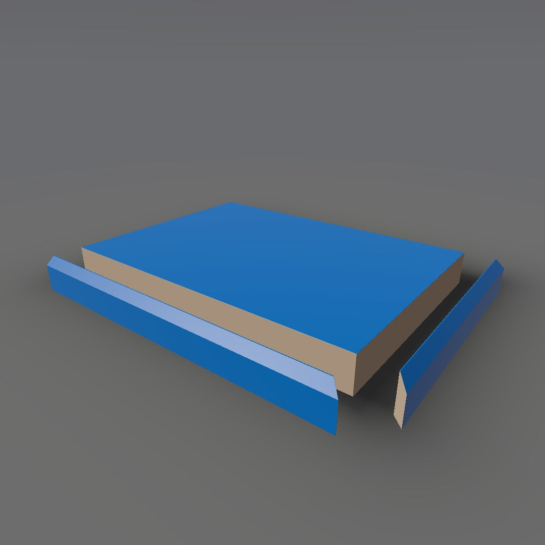 Formica 851 exploded view - deck, bevel trim and MDF core