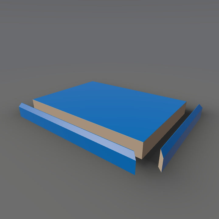 Formica 851 exploded view - deck, bevel trim and MDF core