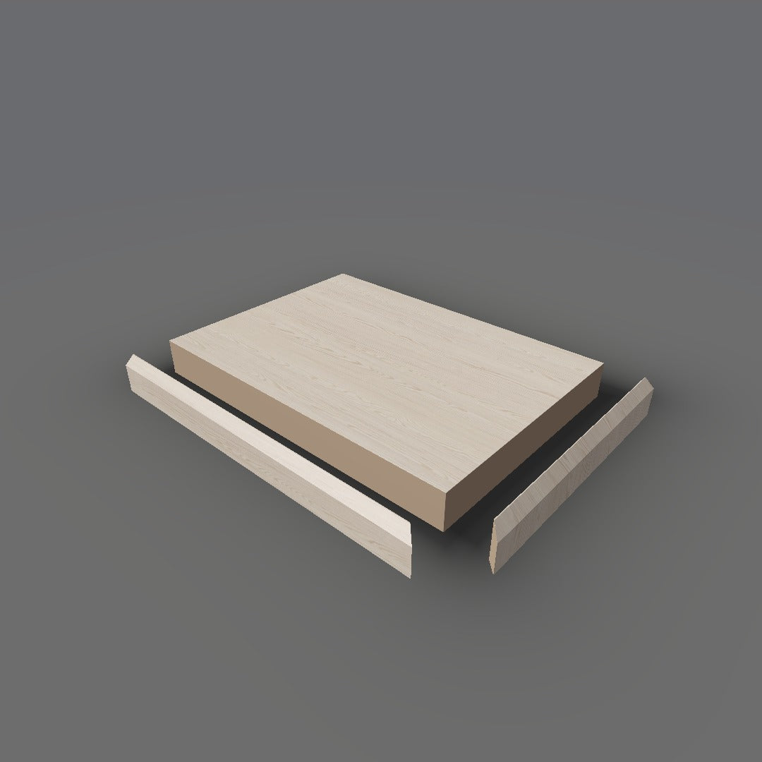 Formica 8576 exploded view - deck, bevel trim and MDF core