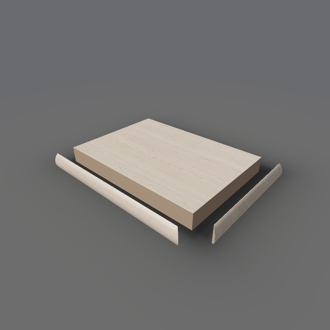 Formica 8576 exploded view - deck, bullnose trim and MDF core