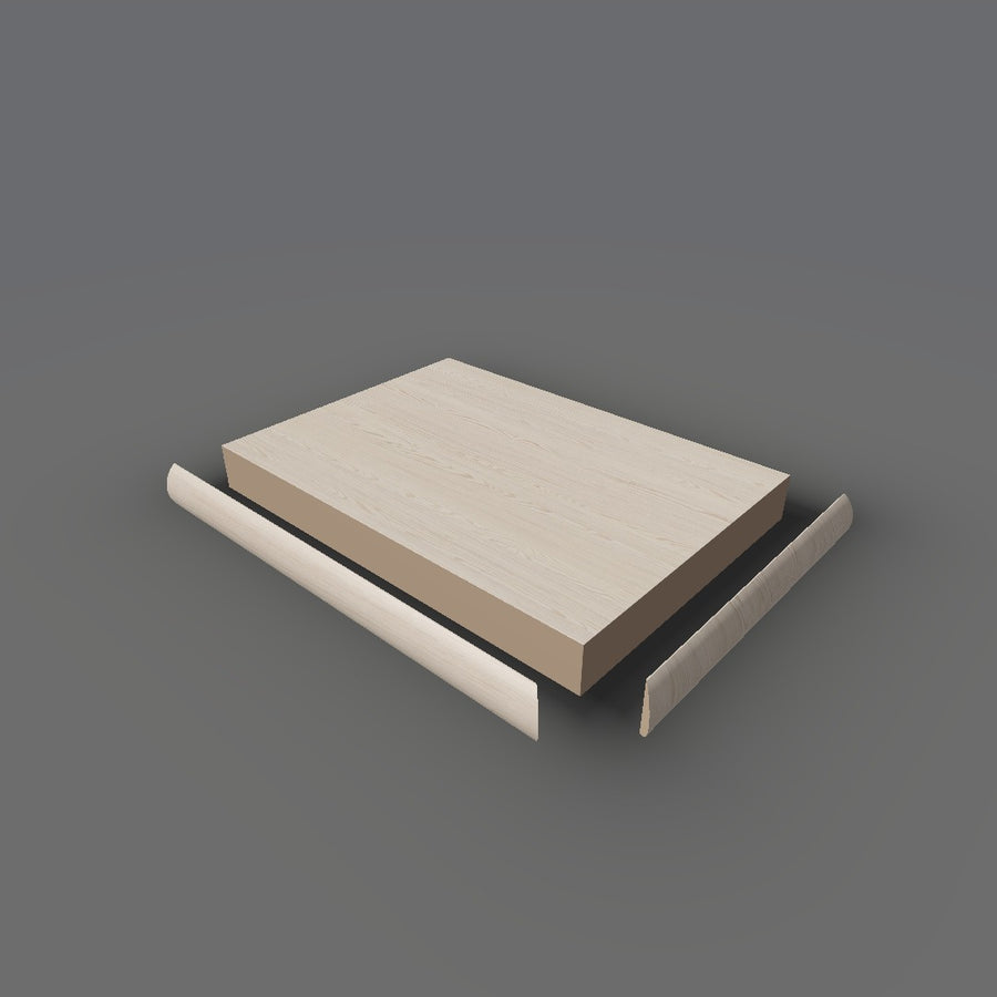 Formica 8576 exploded view - deck, bullnose trim and MDF core