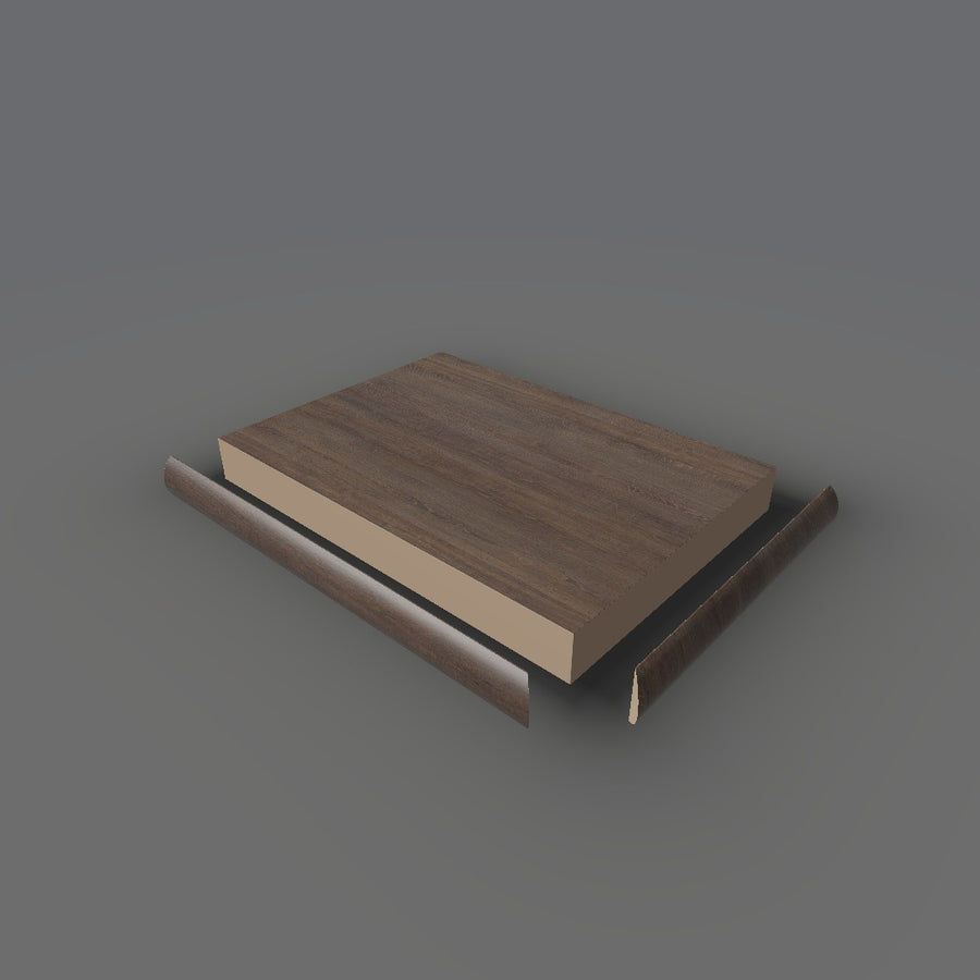 Formica 8589 exploded view - deck, bullnose trim and MDF core