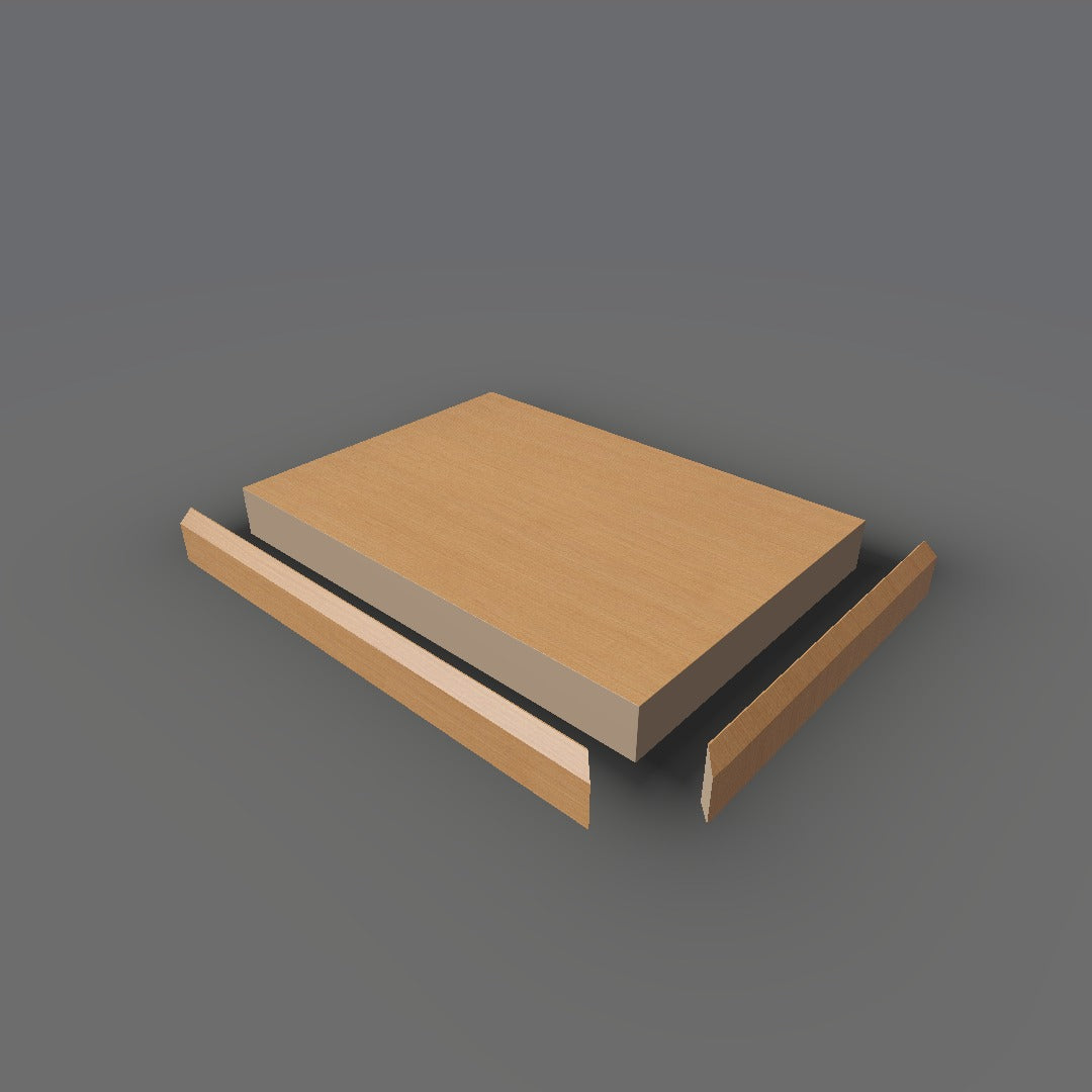 Formica 8677 exploded view - deck, bevel trim and MDF core
