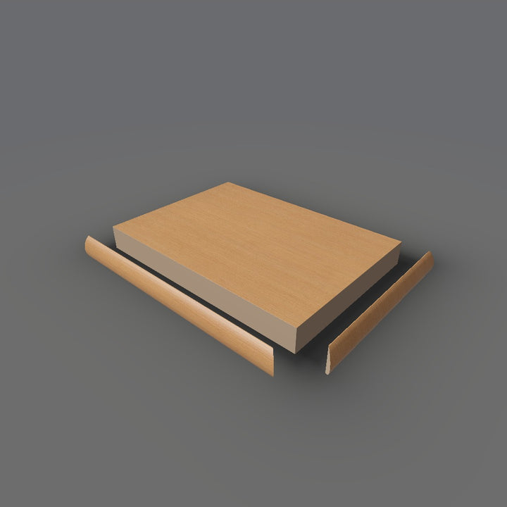 Formica 8677 exploded view - deck, bullnose trim and MDF core