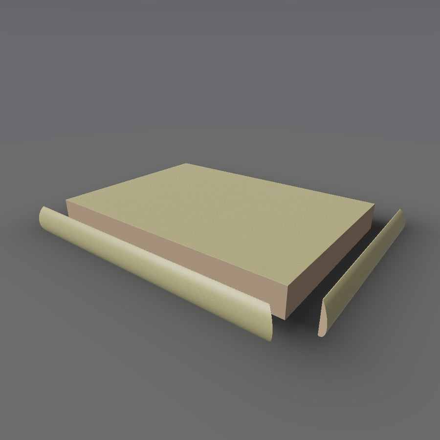Formica 8680 exploded view - deck, bullnose trim and MDF core